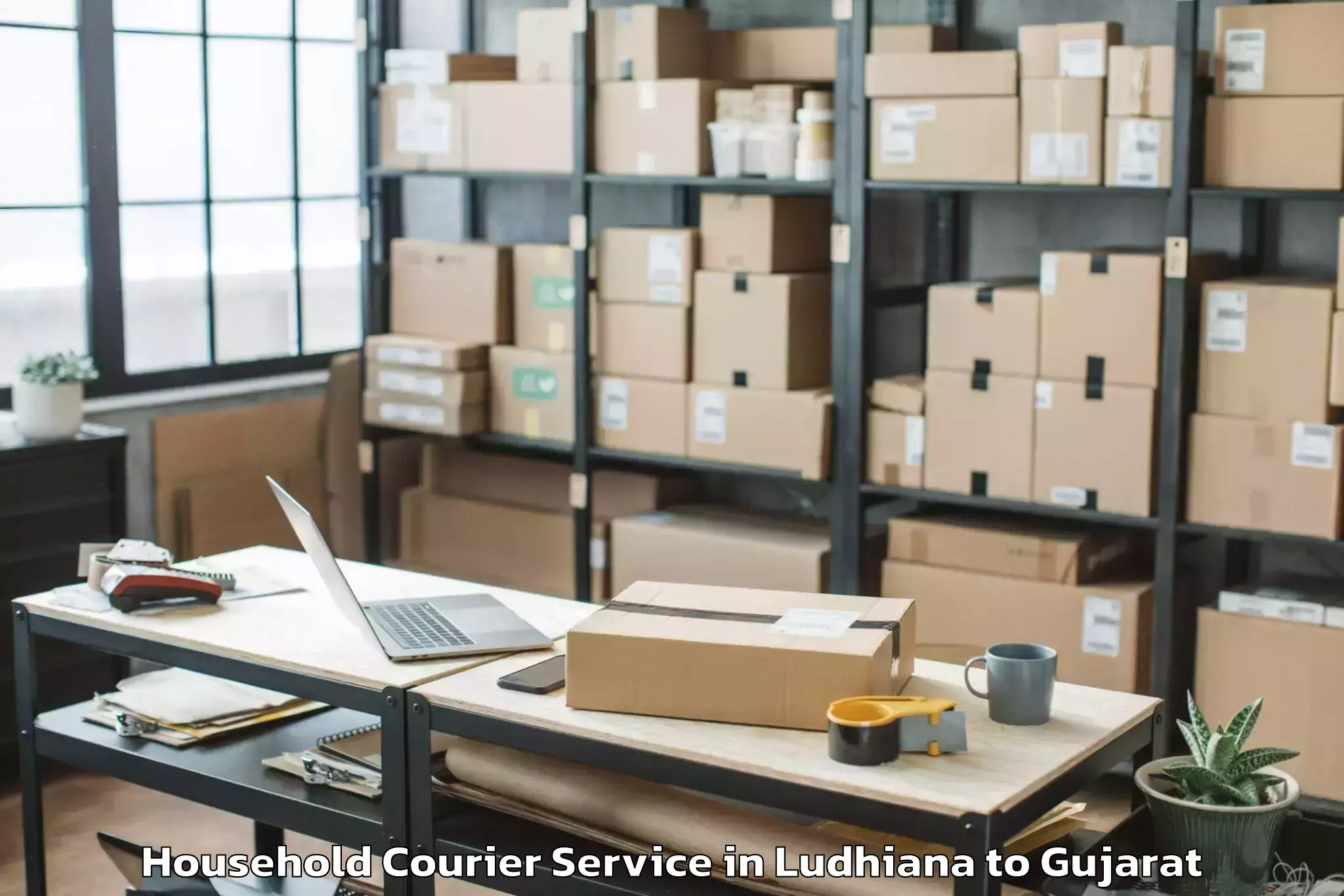 Top Ludhiana to Santrampur Household Courier Available